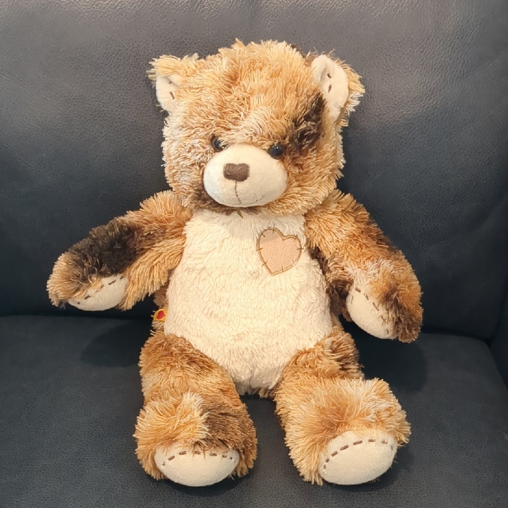 Build-A-Bear Brown and Cream Patchwork Teddy